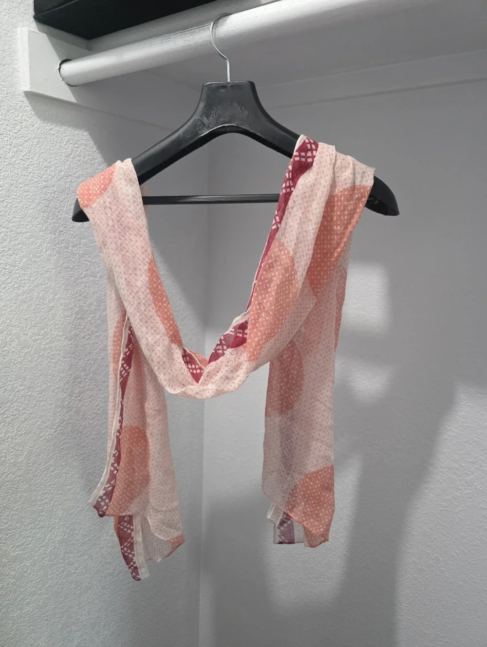 White, Orange, And Red Scarf